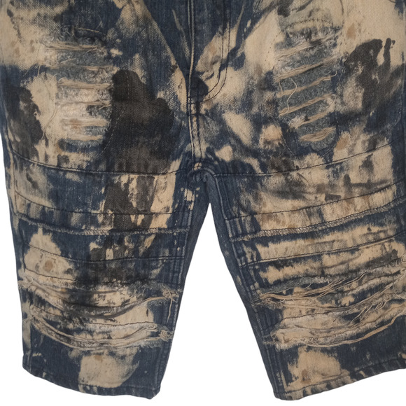 Kids GS 115 Denim Distressed Bleach Spots Shorts Size 16 - Picture 3 of 4